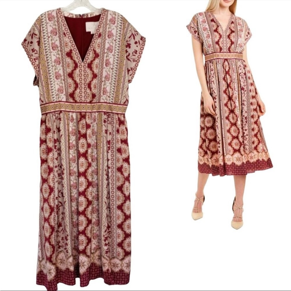 NWT Gal Meets Glam size 10. Floral Liza print midi dress NWT.